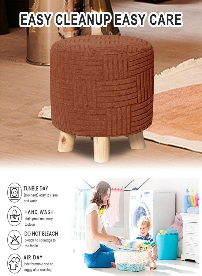 غطاء عثماني دائري من بوينانير، غطاء تخزين عثماني دائري قابل للتمدد، غطاء مسند قدم من الجاكار، غطاء مسند قدم قابل للطي، واقي أثاث لمسند القدم، 20-23 بوصة، برتقالي - Image 4